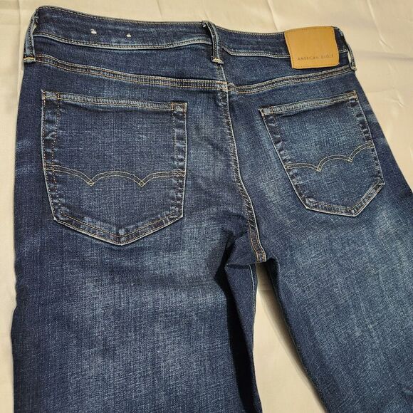American Eagle Outfitters Other - American Eagle Jeans Men 32x34 Orginal Straight Dark Wash Stretch Whiskers Denim